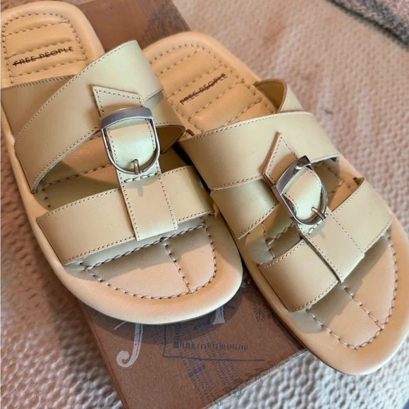 Free People Tan Slide Sandals - Picture 2 of 6